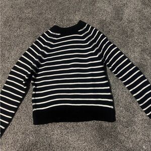French Connection Black and White Striped Sweater